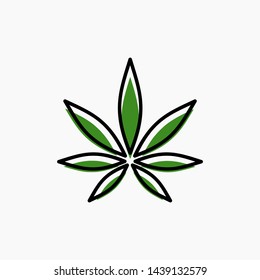 Cannabis Marijuana Leaf Logo Vector Illustration Stock Vector (Royalty ...