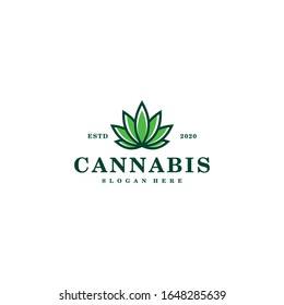 Cannabis marijuana leaf logo vector