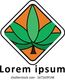 Diseño del vector con logotipo de hoja de marihuana de cannabis