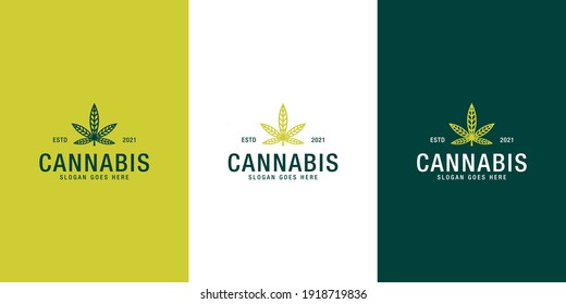 Cannabis marijuana leaf logo vector