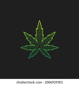 Cannabis marijuana leaf logo vector design