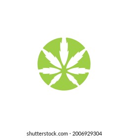 Cannabis marijuana leaf logo vector design