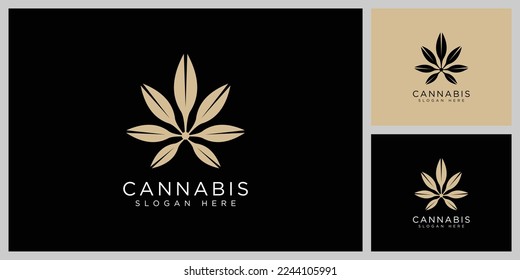 Cannabis marijuana leaf logo vector