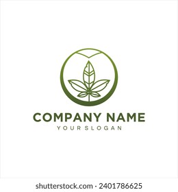 Vector del logo de la hoja de marihuana de cannabis