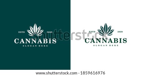 Cannabis marijuana leaf logo vector