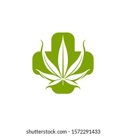 Cannabis Marijuana Leaf Medical Logo Stock Vector (Royalty Free ...