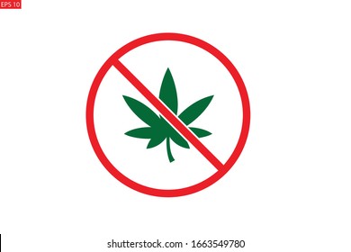 La hoja de marihuana de cannabis no permite vectores de iconos 