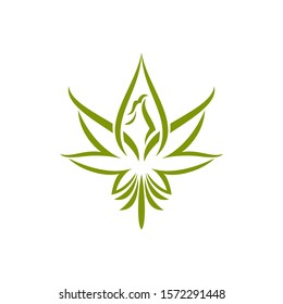 Cannabis Marijuana Leaf Phoenix Logo