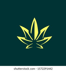 Cannabis Marijuana Leaf Sharp Logo