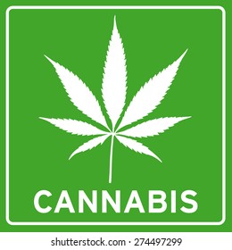 Cannabis marijuana leaf sign