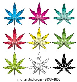 cannabis marijuana leaf symbol vector illustration