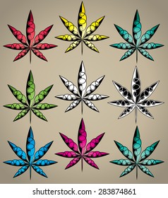 cannabis marijuana leaf symbol vector illustration