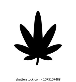 Cannabis Marijuana Leaf Vector Icon isolated on white background. Simple flat pictogram for business, marketing, internet concept. Trendy modern vector symbol for web site design or mobile app.