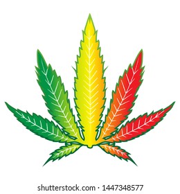 Cannabis Marijuana Leaf Vector Icon. Logo Illustration
