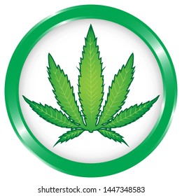 Cannabis Marijuana Leaf Vector Icon. Logo Illustration