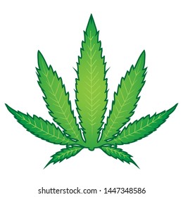 Cannabis Marijuana Leaf Vector Icon. Logo Illustration