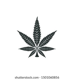 Marijuana Black Leaf Icon Cannabis Icon Stock Vector (Royalty Free ...