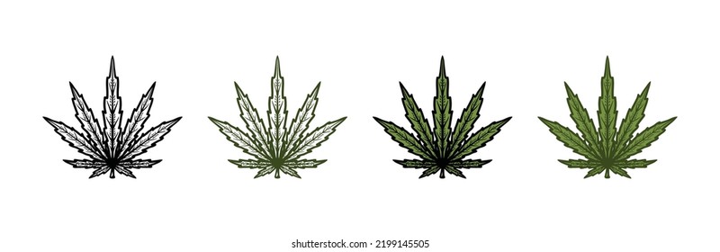 Cannabis Marijuana Leaf Vector Icon Black Stock Vector (Royalty Free ...