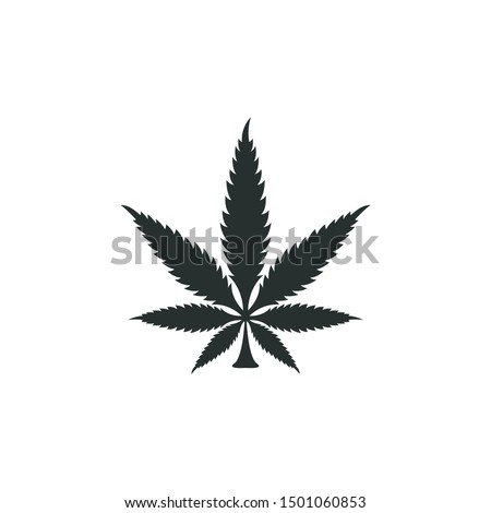 Cannabis Marijuana Leaf Vector Icon. Logo Illustration
