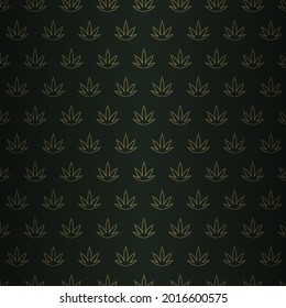Cannabis or Marijuana leaves gold pattern