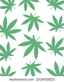 El cannabis o la marihuana dejan un patrón sin fisuras. Ilustración vectorial. Ilustración de stock