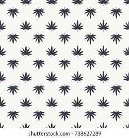 Cannabis or marijuana leaves seamless pattern. Vector illustration.