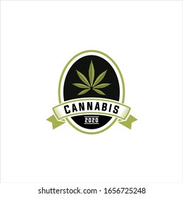 cannabis and marijuana logo design elements. Vector illustration and logotype template, Medical cannabis logo 