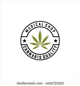 elementos de diseño del logo sobre cannabis y marihuana. Ilustración de vectores y plantilla de logotipo, logotipo de cannabis médico 