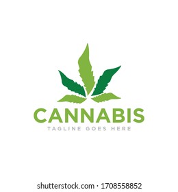 Cannabis oder Marijuana Logo-Design-Vektorillustration