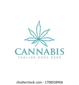Vector de diseño con logotipo de cannabis o marihuana