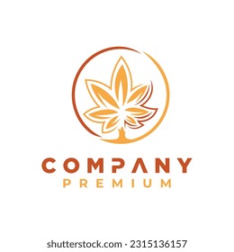 vector de diseño del logotipo de marihuana de cannabis 