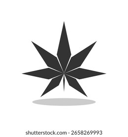 Logotipo de marihuana de cannabis con sombra