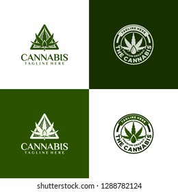 cannabis marijuana logo template - Vector 
