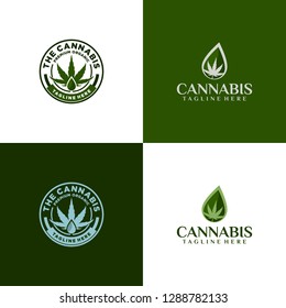 cannabis marijuana logo template - Vector 