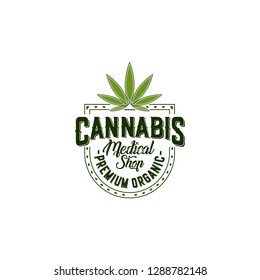 cannabis marijuana logo template - Vector 