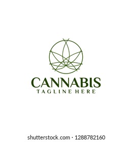 cannabis marijuana logo template - Vector 