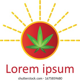 Diseño de vectores con el logotipo de marihuana de cannabis