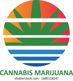 Diseño de vectores con el logotipo de marihuana de cannabis