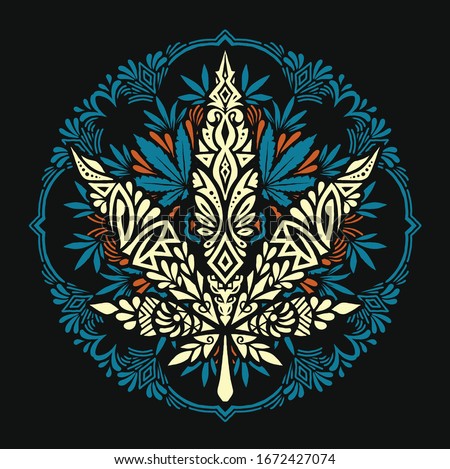 Cannabis Marijuana Mandala Pattern Vector