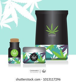 Cannabis Marijuana Packaging Product Label And Logo Graphic Template