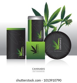 Cannabis Marijuana Packaging Product Label And Logo Graphic Template