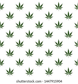 Cannabis or Marijuana pattern isolated on white background