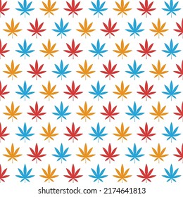 Patrón de cannabis o marihuana. Símbolo de hoja de Mariuhana. fondo de patrón de marihuana.