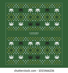 Cannabis marijuana patturn background vector