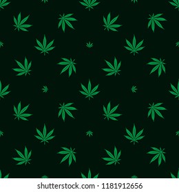 Cannabis marijuana seamless pattern. Minimalist style decorative elements for apparel design prints wrapping paper. Vector illustration.