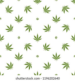 Cannabis marijuana seamless pattern. Minimalist style decorative elements for apparel design prints wrapping paper. Vector illustration.