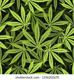 Cannabis marijuana seamless pattern. Minimalist style decorative elements for apparel design prints wrapping paper. Vector illustration.