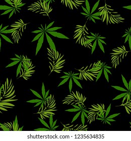 cannabis marijuana seamless pattern on a black background cannabis leaves
fabric pattern yellow green large tropical leaves rastaman