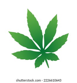 Marihuana de cannabis. Ilustración vectorial. Icono de la hierba de hoja. Para la decoración, un bello arte. Marihuana médica