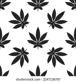 Marihuana de cannabis. Ilustración vectorial. Icono de la hierba de hoja. Para la decoración, un bello arte. Patrón médico de marihuana